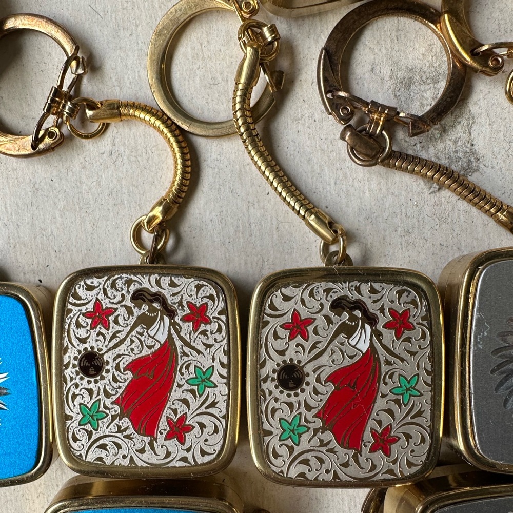 Vintage Japanese music box keychains